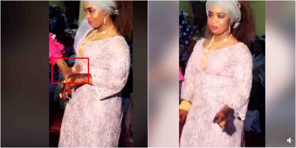 Camera captures strange woman touching bride on wedding day