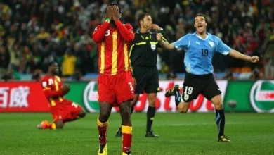Asamoah Gyan after the penalty miss